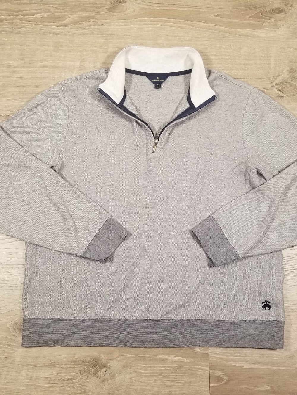 Brooks Brothers Quarter Zip Pullover Sweater Gray Womens Large Golf Outdoor